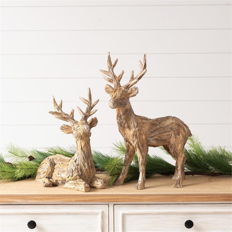 Distressed Faux Bark Deer - Pages & Parcels