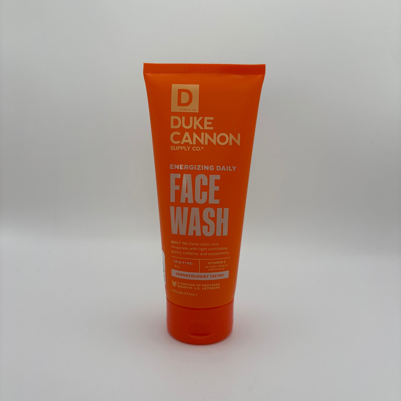 duke cannon energizing daily face wash on white background