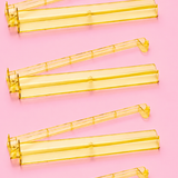 Yellow Acrylic Mahjong Tile Racks Racks with Pushers Set of 4, 17.5"W