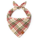 Eggnog Plaid Flannel Holiday Dog Bandana - Pages & Parcels