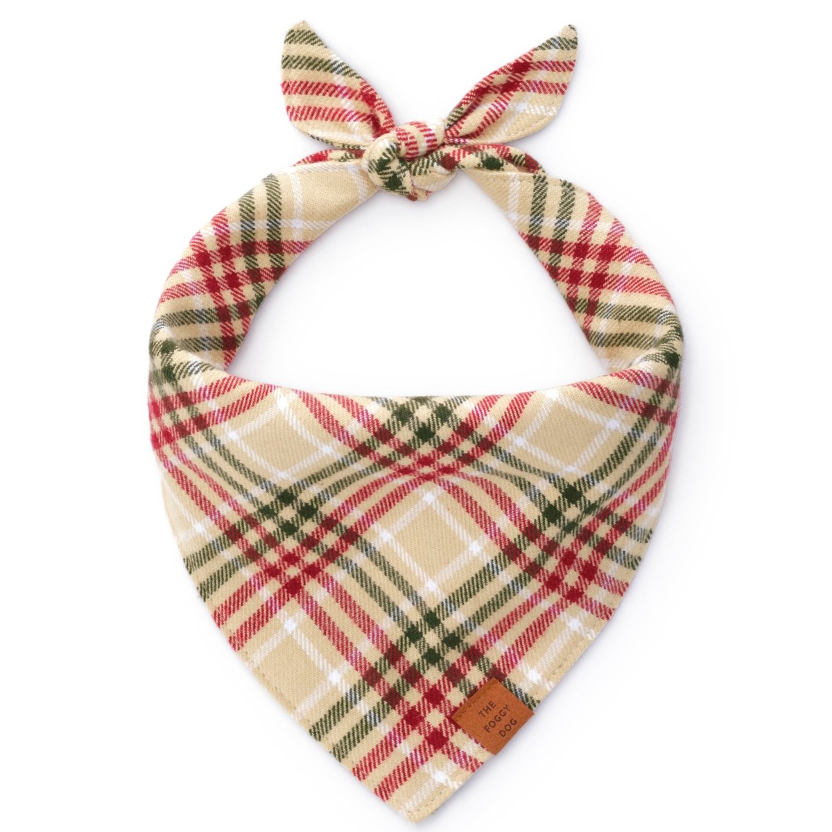 Eggnog Plaid Flannel Holiday Dog Bandana - Pages & Parcels