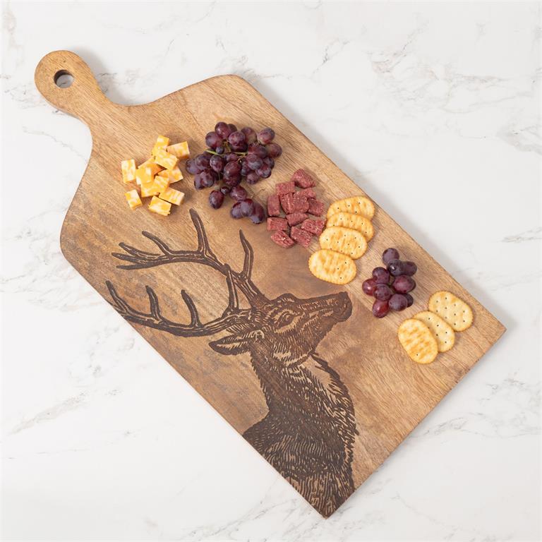 Etched Deer Serving Mango Wood Board - Pages & Parcels