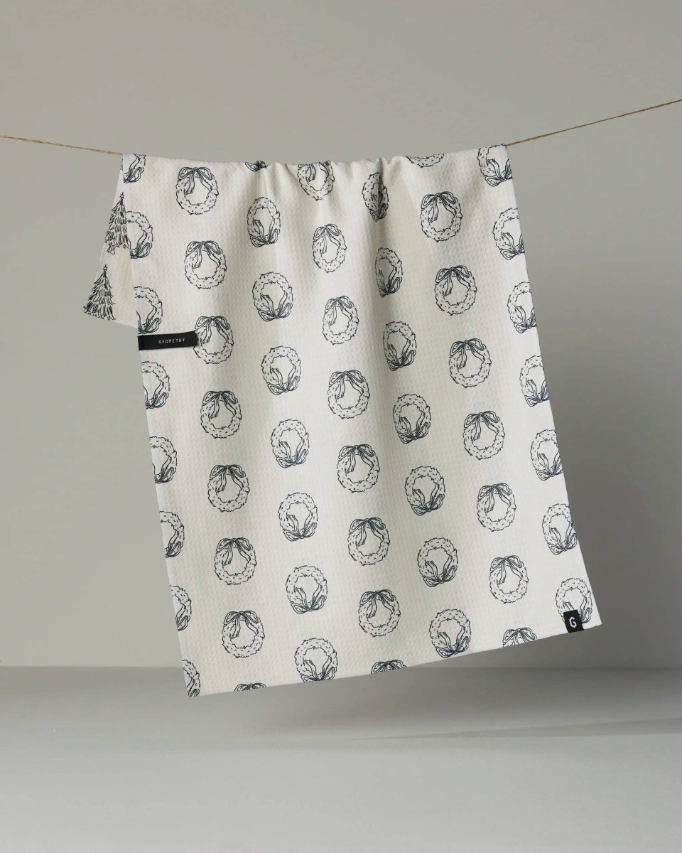 Evergreen Sketches Luxe Kitchen Towel - Holiday 2026 - Pages & Parcels