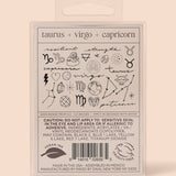 Zodiac Collection: Earth Signs Temporary Tattoo Pack