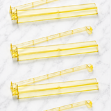 Yellow Acrylic Mahjong Tile Racks Racks with Pushers Set of 4, 17.5"W
