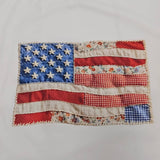 Faux Patchwork Printed US Flag Casual Tee - Pages & Parcels