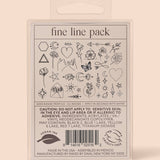 Fine Line Temporary Tattoo Pack