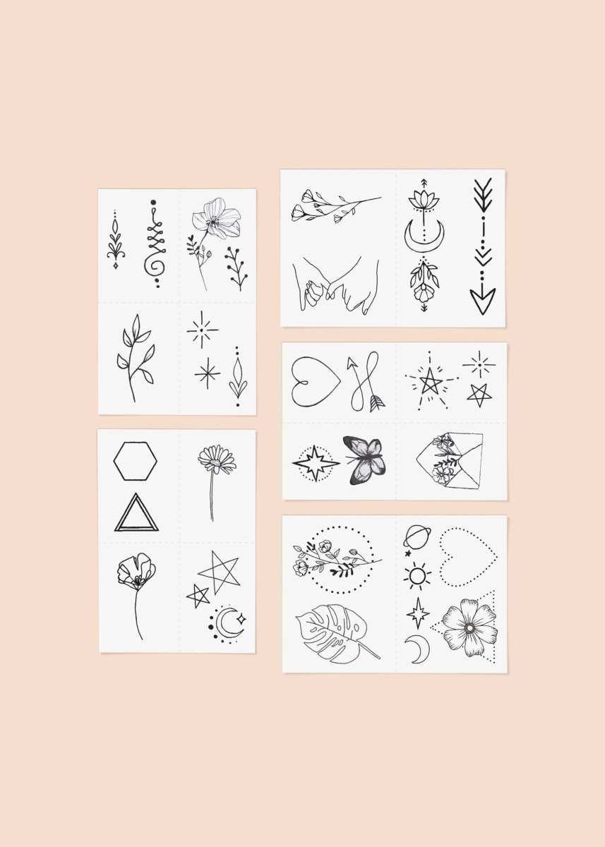 Fine Line Temporary Tattoo Pack - Pages & Parcels