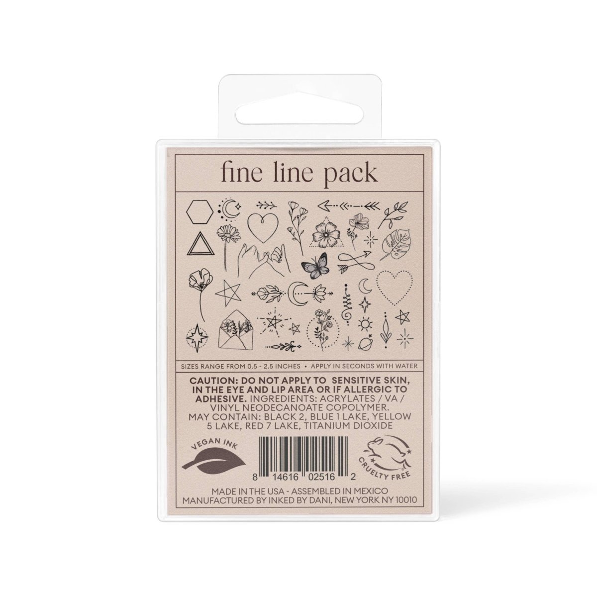 Fine Line Temporary Tattoo Pack - Pages & Parcels