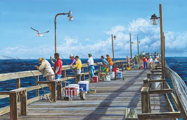 Jigsaw puzzle box for Fishing Pier, featuring a coastal fishing pier scene