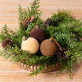 Flocked Ornament Balls, Caramel, Beige Brown, Sm - Pages & Parcels