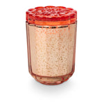 Blood Orange Dahlia Flourish Glass Candle