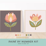 Flowers Paint by Number Kit + Easel for Kids | Breathe People - Pages & Parcels