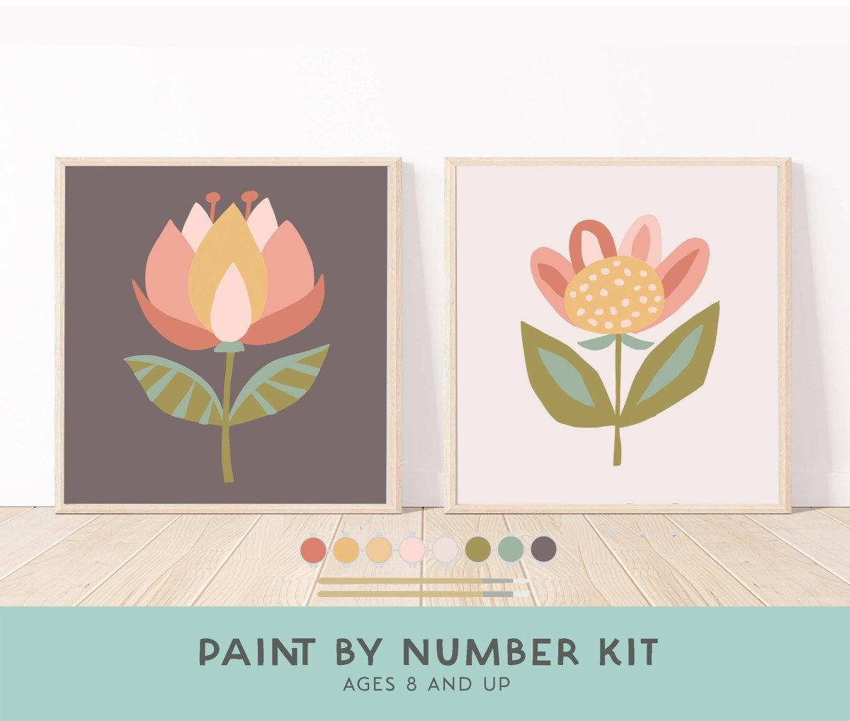Flowers Paint by Number Kit + Easel for Kids | Breathe People - Pages & Parcels