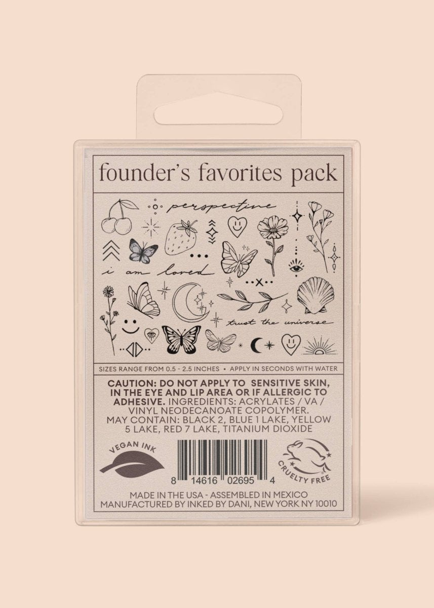 Founders Favorites Temporary Tattoo Pack - Pages & Parcels