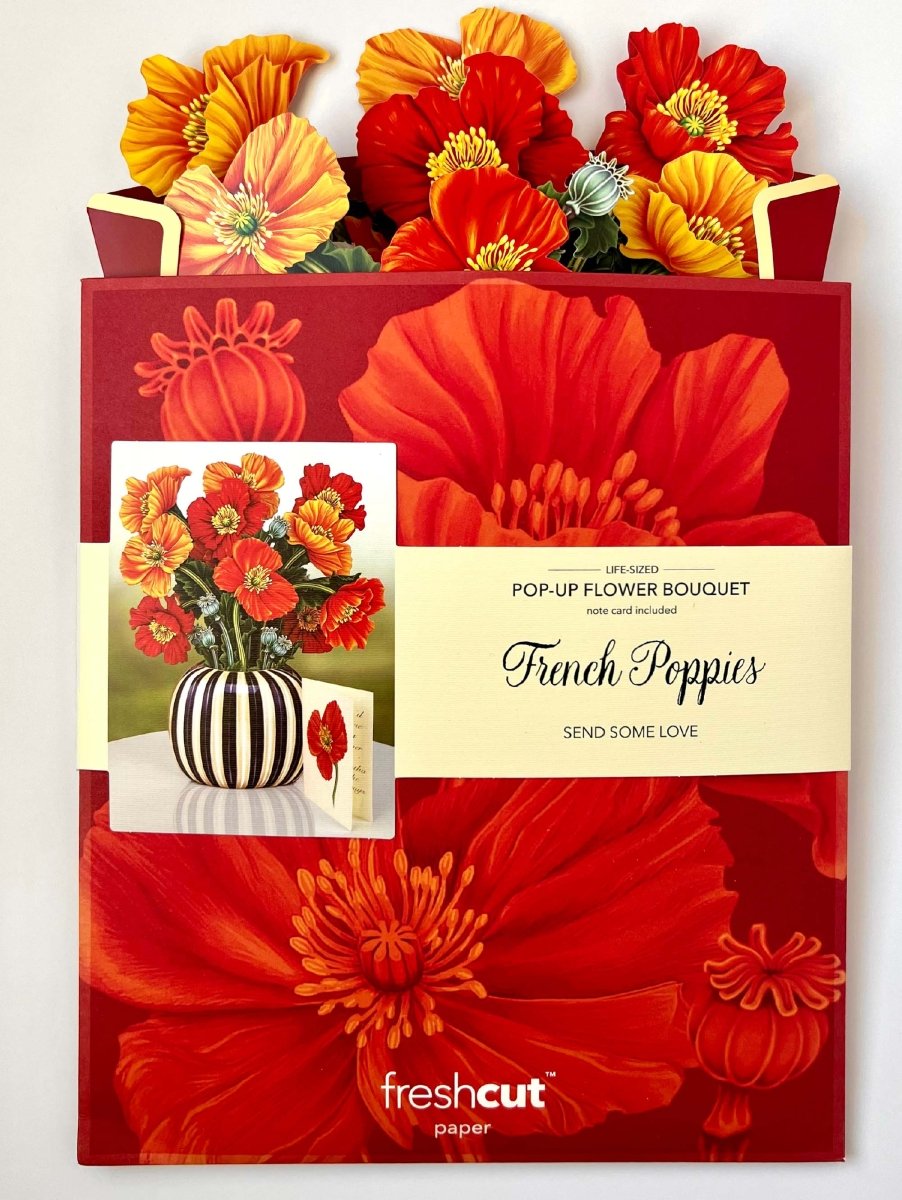 French Poppies (8 Pop - up Greeting Cards) - Pages & Parcels