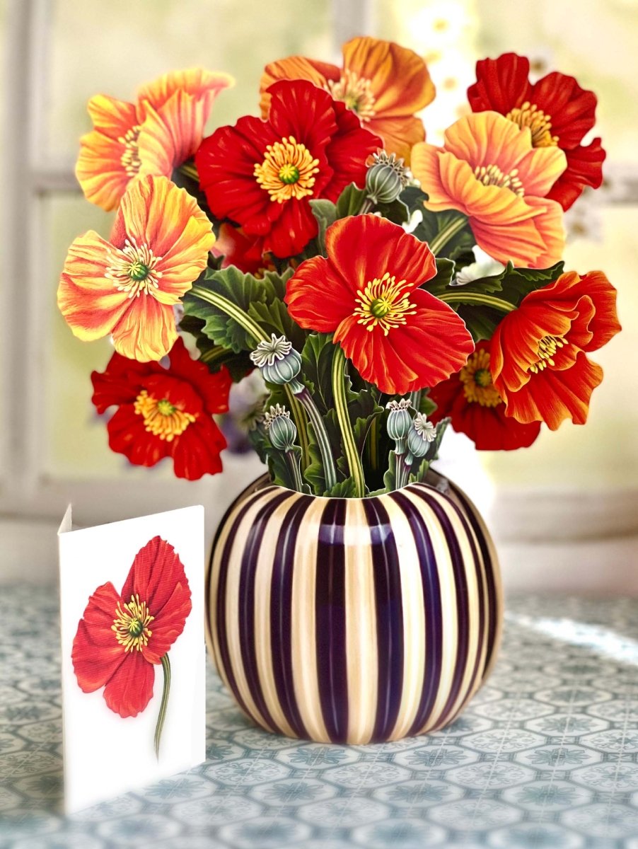 French Poppies (8 Pop - up Greeting Cards) - Pages & Parcels