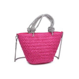 Gaia Mini Straw Tote With Rhinestone Handle - Pages & Parcels