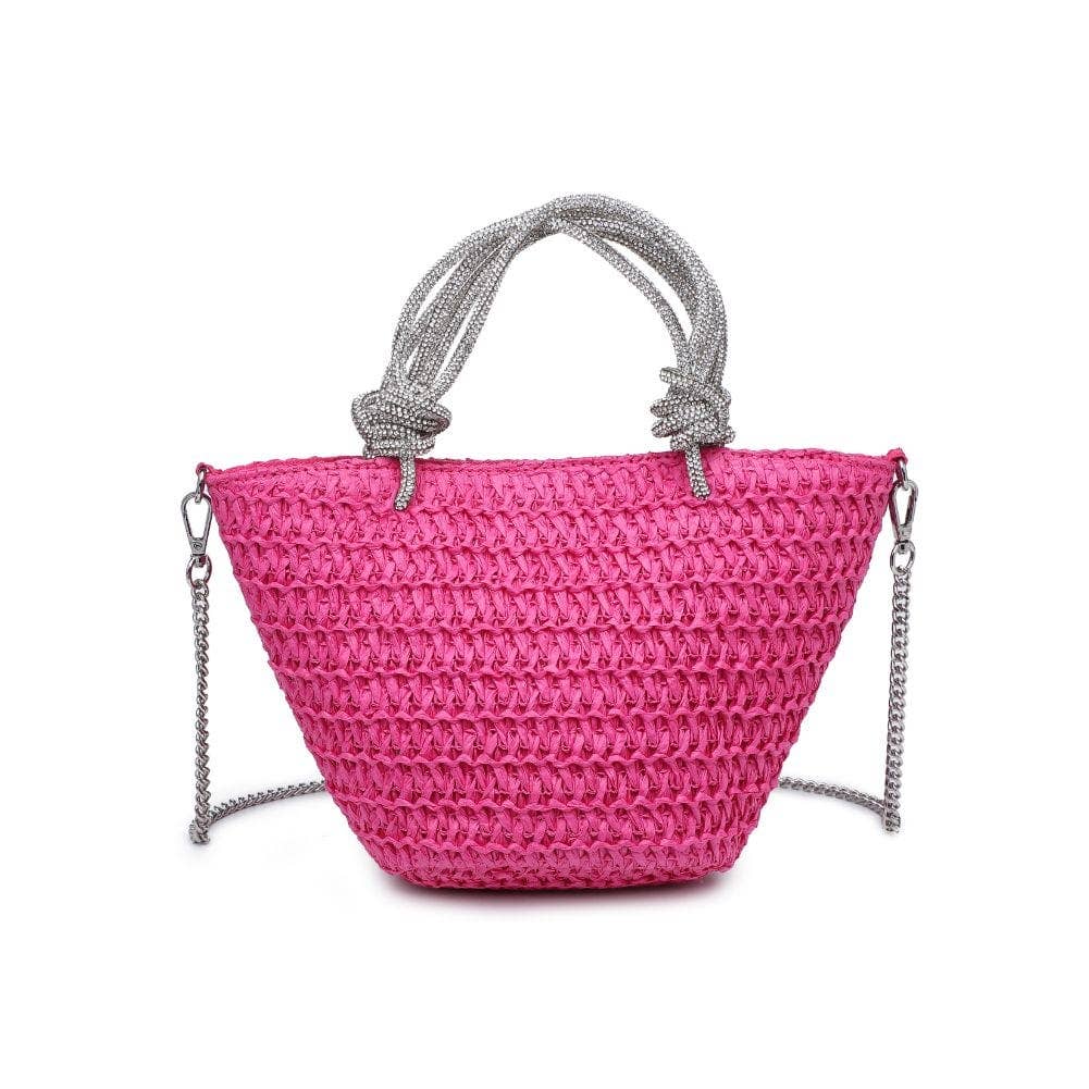 Gaia Mini Straw Tote With Rhinestone Handle - Pages & Parcels