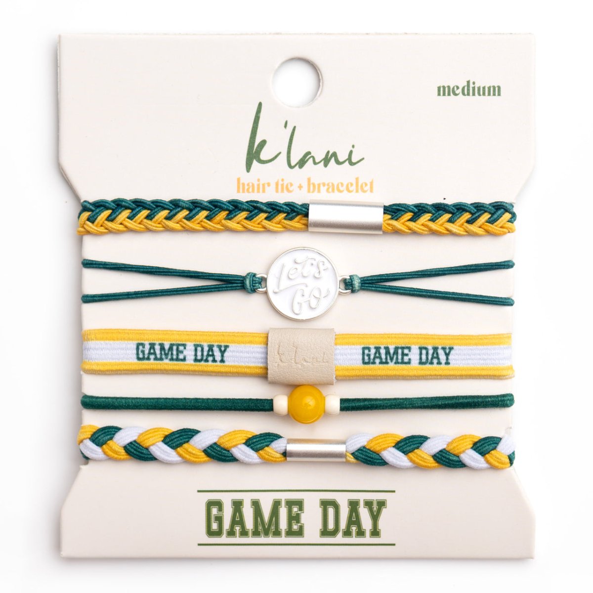 Game Day Green & Yellow Bracelet | K'lani - Pages & Parcels