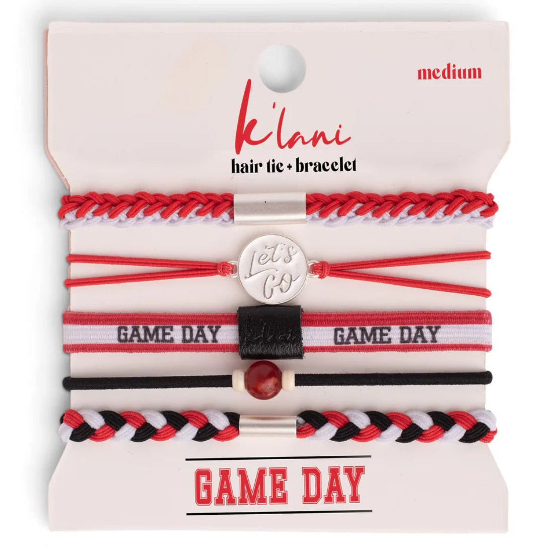 Game Day Red, Black & White Bracelet | K'lani - Pages & Parcels