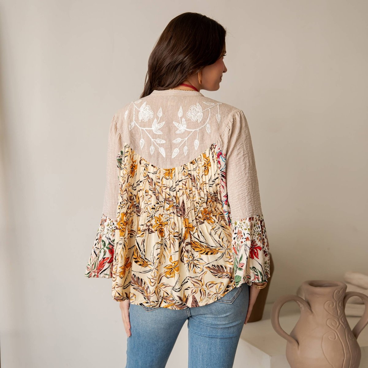 Garnet Ruffled Sheer Button Top - Pages & Parcels