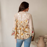 Garnet Ruffled Sheer Button Top - Pages & Parcels