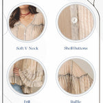 Garnet Ruffled Sheer Button Top - Pages & Parcels