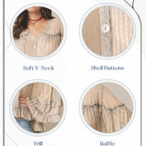 Garnet Ruffled Sheer Button Top - Pages & Parcels