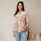Garnet Ruffled Sheer Button Top - Pages & Parcels