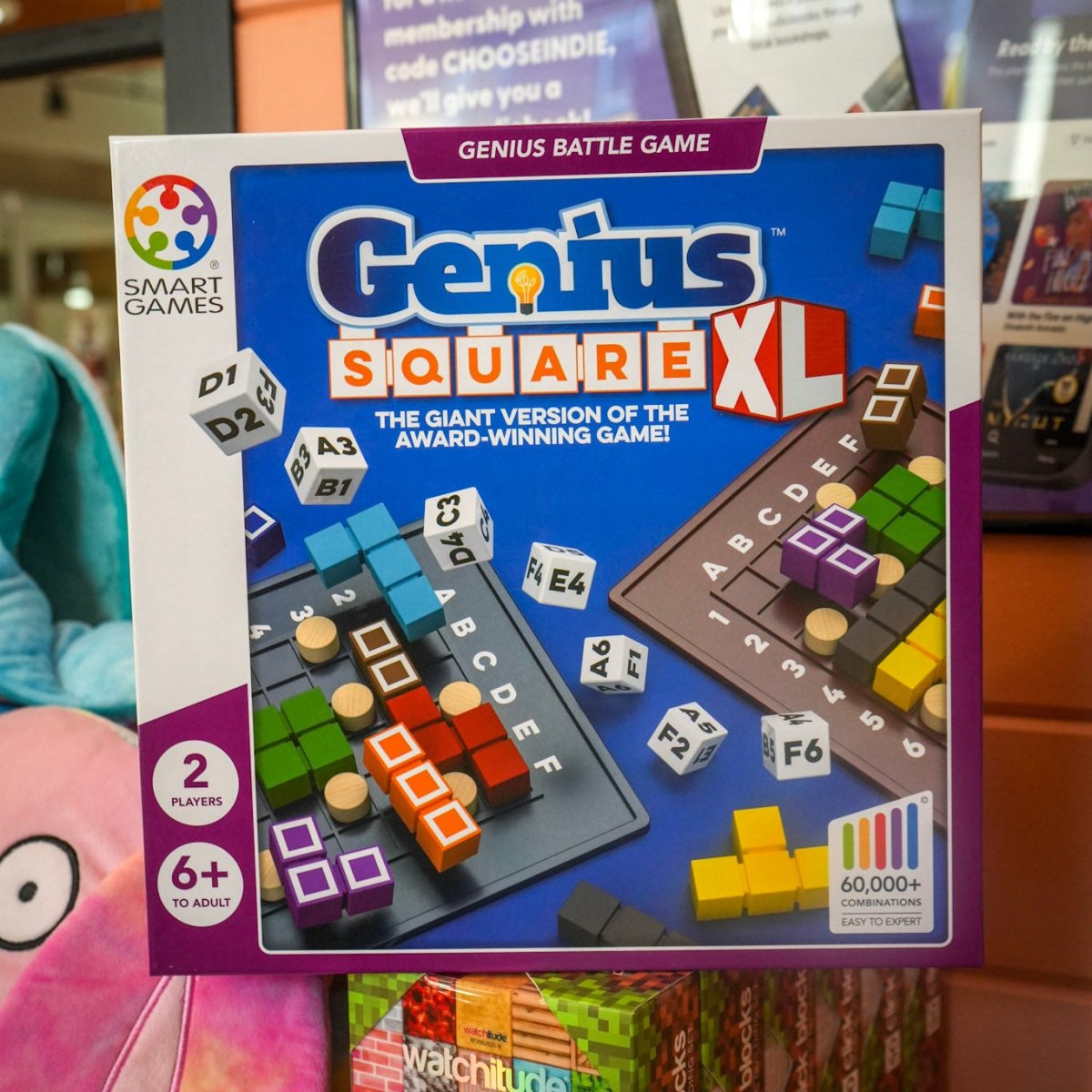 Box of Genius Square XL game by Smart Games in a store setting