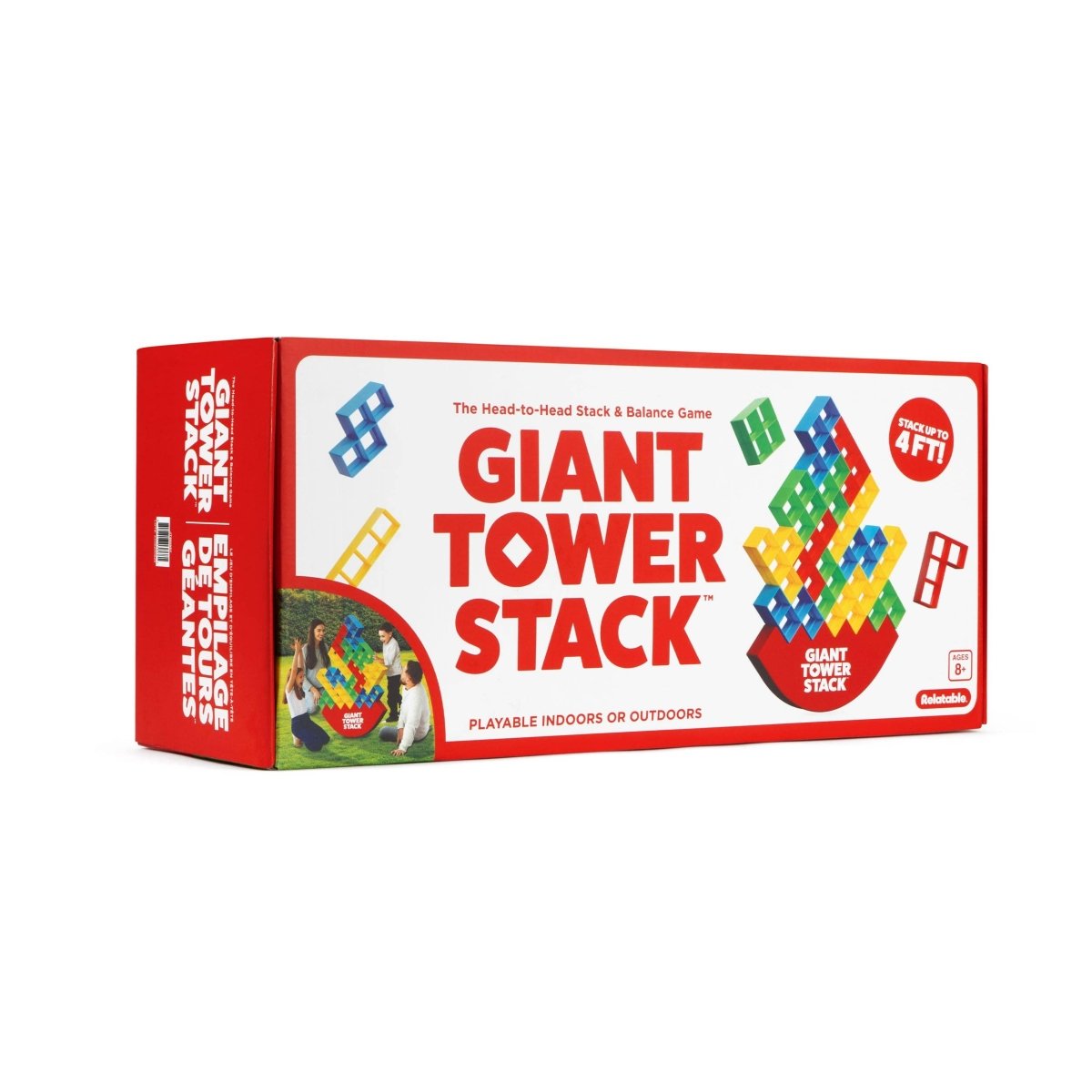 Giant Tower Stack by Relatable – Jumbo Outdoor Block Game with Balance Base, Perfect for Family Yard Games, Camping, and Party Fun - Pages & Parcels