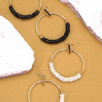 Glass seed bead circle drop earrings