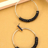 Glass seed bead circle drop earrings