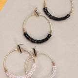 Glass Seed Bead Circle Drop Earrings - Pages & Parcels