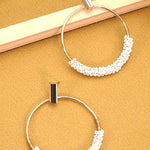 Glass seed bead circle drop earrings