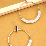 Glass seed bead circle drop earrings