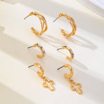 Gold-Tone Hoop Earring Trio Set - Pages & Parcels