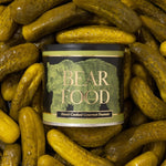 Bear Food Dill Pickle Peanuts arranged with the ingredients used in the tangy seasoning