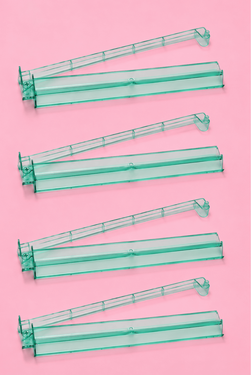 Green Acrylic Mahjong Tile Racks Racks with Pushers Set of 4, 17.5"W - Pages & Parcels