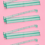 Green Acrylic Mahjong Tile Racks Racks with Pushers Set of 4, 17.5"W - Pages & Parcels
