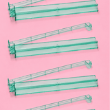 Green Acrylic Mahjong Tile Racks Racks with Pushers Set of 4, 17.5"W - Pages & Parcels
