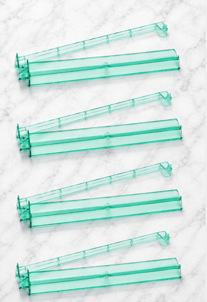 Green Acrylic Mahjong Tile Racks Racks with Pushers Set of 4, 17.5"W - Pages & Parcels
