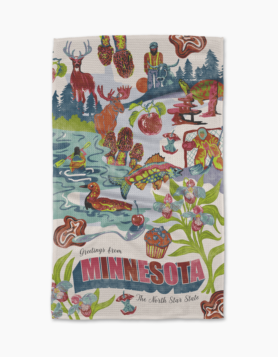 Greetings From Minnesota Tea Towel - Pages & Parcels