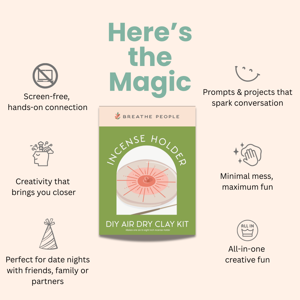 Halloween Ghost Luminary Air Dry Clay Kit - Fall 2025 | Breathe People - Pages & Parcels