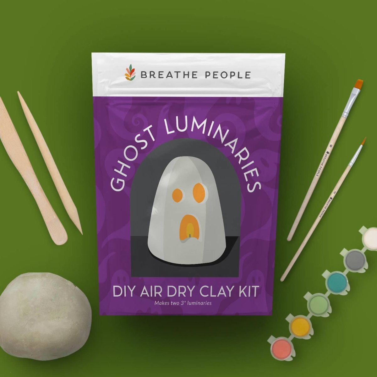 Halloween Ghost Luminary Air Dry Clay Kit - Fall 2025 | Breathe People - Pages & Parcels