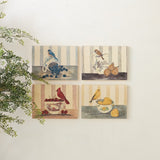 A third style of the hand-painted bird on dish wood wall decor