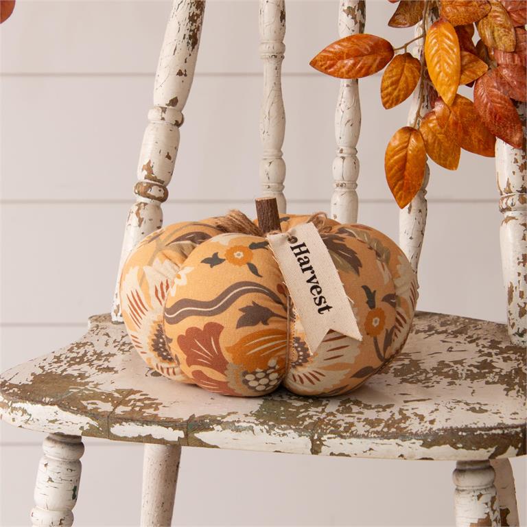 Harvest Pumpkin, Floral Print - Pages & Parcels