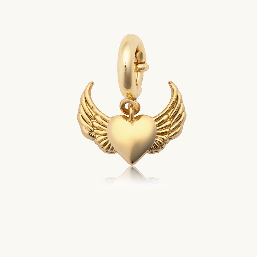 Heart with Angel Wings - Charm - Pages & Parcels
