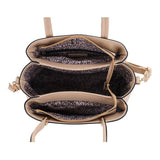 Helena Three Compartment Satchel/Crossbody Bag: Khaki - Pages & Parcels